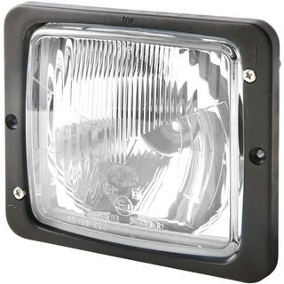 Hella Headlight Halogen, rectangular, 12/24V, transparent, bolt on, 173x99x144mm, 1AA004109001