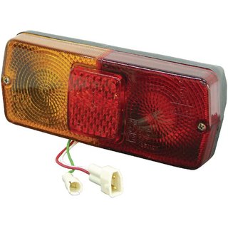 Cobo Rear light RH rectangular, 12V, red/amber, bolt on, 184x76mm AMP plug, 1097768