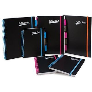 Pukka Pad Neon A4 Wirebound Polypropylene Cover Project Book Ruled 200 Pages Assorted Colours (Pack 3) - 7664-Ppn