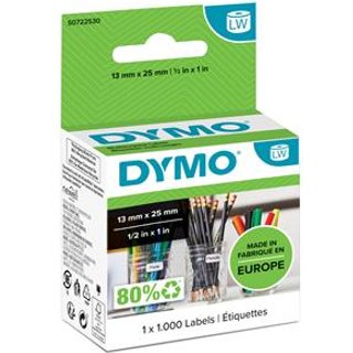 DYMO Authentic LabelWriter Small Multi-Purpose Labels | 13 mm x 25 mm | Self-Adhesive | Roll of 1000 | Easy-Peel Labels | for LabelWriter Label Makers | Made in Europe