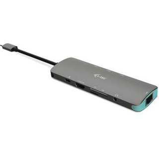 i-tec Metal USB-C Nano Docking Station 4K HDMI LAN + Power Delivery 100 W Wired USB 3.2 Gen 1 (3.1 Gen 1) Type-C 100 W 101001000 Mbit/s Silver Turquoise MicroSD (TransFlash) SD