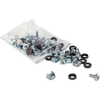 Intellinet Cage Nut Set (50 Pack) M6 Nuts Bolts and Washers Suitable for Network Cabinets/Server Racks Plastic Storage Jar Lifetime Warranty