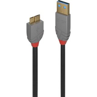 Lindy 1m USB 3.2 Type A to Micro-B Cable 5Gbps Anthra Line 1 m USB A Micro-USB B USB 3.2 Gen 1 (3.1 Gen 1) 5 Gbit/s Black