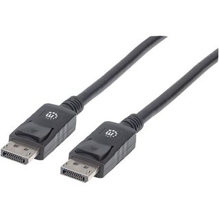 Manhattan DisplayPort 1.2 Cable 4K@60hz 2m Male to Male With Latches Fully Shielded Black Lifetime Warranty Equivalent to DISPL2M 2 m DisplayPort DisplayPort Male Male 4096 x 2160 pixels