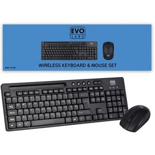 Evo Labs WM-757UK Wireless and Mouse Combo Set, 2.4GHz Full Size Qwerty UK Layout with Wireless Mouse, Ideal for Home or Office, Black keyboard Mouse included Home/Office UK International