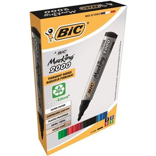 BIC 8209112 permanent marker Black Blue Green Red 4 pc(s)