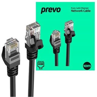PREVO CAT6-BLK-10M networking cable Black Round