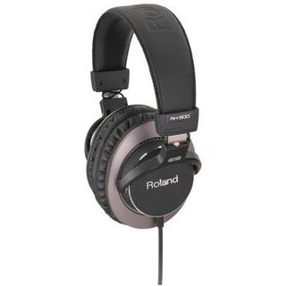 Roland RH-300 headphones/headset Wired Head-band Music Black. Brown