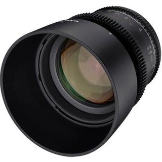 Samyang VDSLR 85mm T1.5 MK2. Component for: MILC Lens structure (elements/groups): 9/7 Lens type: Cinema lens. Camera brands compatibility: Canon. Product colour: Black Mounting type: Bayonet. Diameter: 8.4 cm Filter size: 72 mm Length: 74.7 mm