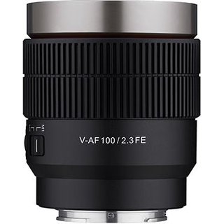 Samyang V-AF. Component for: MILC Closest focusing distance: 0.69 m Lens mount interface: Sony FE. Camera brands compatibility: Sony. Product colour: Black. Diameter: 7.22 cm Filter size: 58 mm Length: 72.1 mm