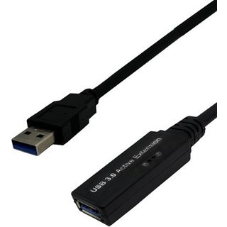 connektgear 5m USB 3 Active Extension Connector Cable Type A Male to Type A Female 5 m USB A USB A USB 3.2 Gen 1 (3.1 Gen 1) 4.8 Gbit/s Black