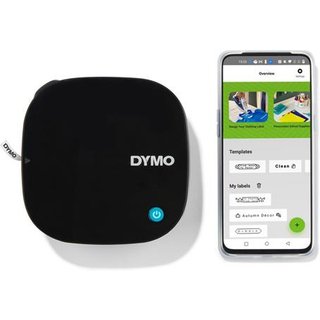 DYMO LetraTag 200B Bluetooth Label Maker | Compact Label Printer | Connects Through Bluetooth Wireless Technology to iOS and Android | Includes 1 White Paper Label Tape | Black