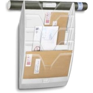 CEP Wand-Prospekthalter DIN A4 5 Fcher weiss/glasklar magazine rack Polystyrene (PS) White