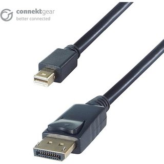 connektgear 2m Mini DisplayPort to DisplayPort Connector Cable - Male to Male Gold Connectors