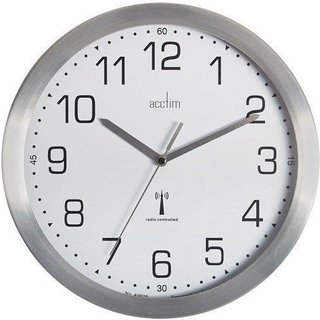 Acctim Mason Wall Clock Radio Controlled 250mm Aluminium 74337