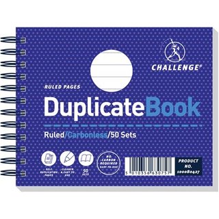 Challenge Duplicate Book Carbonless Wirebound Ruled 105x130mm (Pack 5) 100080427