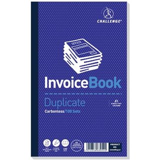 Challenge Duplicate Invoice Book 210x130mm Card Cover With VAT 100 Sets (Pack 5) 100080412