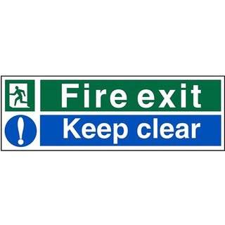 Seco Safe Procedure Safety Sign Fire Exit Keep Clear Self Adhesive Vinyl 450 x 150mm - SP126SAV-450X150