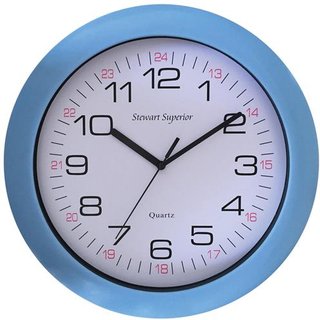 Seco Sandhurst Quartz Wall Clock 300mm Diameter with Blue Surround - 2120I BLUE
