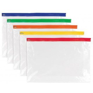 Tiger Polythene Zippy Bags A3 Assorted Colour Zips (Pack 25) - 302137