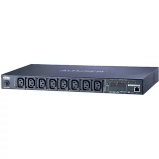 ATEN 1U 10A 8 Outlet Switched Bank Metered PDU + Free Eco PDU Manager Software Managed Metered Monitored Switched 1U Horizontal Metal Black 8 AC outlet(s)