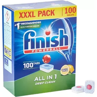 Finish Powerball All-in-one Dishwasher Tablets Lemon + 3 Free Ultimate Plus Tablets (Pack 100 + 3 Free ) - 3293852