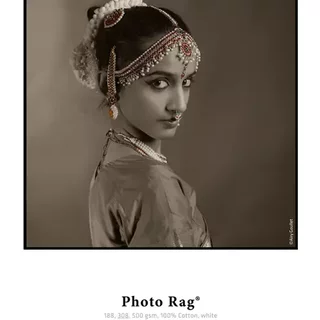 Hahnemhle Photo Rag 308 gsm. Finish type: Matt Media weight: 308 g/m Product colour: White. Doesn't contain: Acid Lignin. Roll width: 43.2 cm Roll length: 12 m. Quantity per pack: 1 pc(s)