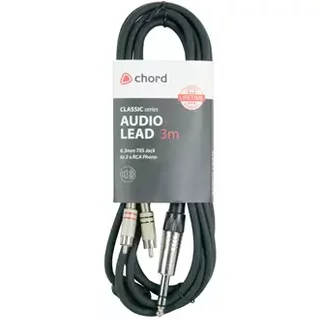 Chord Electronics 190.016UK audio cable 3 m 6.35mm TRS 2 x RCA Black
