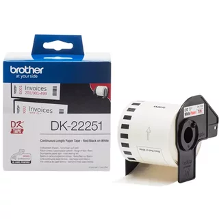Brother DK22251 DirectLabel Etikettes red / black on white 62 mm x 15.