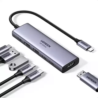 Ugreen USB-C Hub 6-in-1 HDMI - 2x USB-A 3.2 - 2x USB-C 3.2 - PD Docking Dock Grey