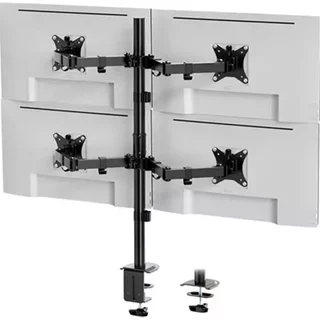 VonHaus Quad Monitor Stand for 13-32quot; Screens Four Screen Monitor Desk Mount Height Adjustable Easy Assemble Stand with Full Tilt Rotation amp; Swivel Arms VESA 75x75 amp; 100x100mm