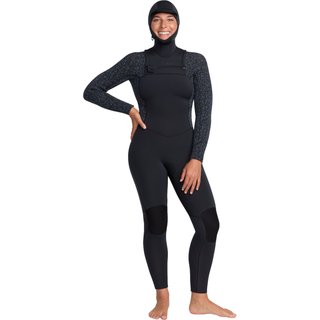 Women's hooded surf suit Roxy Swell Natural 5.4 mm Front-Zip
