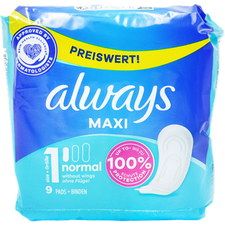 Always Maxi Normal Size 1 Assorbenti igienici senza ali 9 pezzi