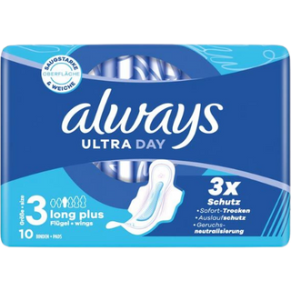 Always Ultra Day Long Plus Size 3 Sanitary Pads With Wings - 10 pcs