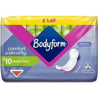 Bodyform Comfort & Security Maxi Long Sanitary Pads - 10 Pcs