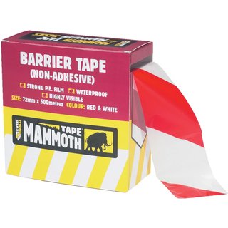 Everbuild Sika Mammoth Barrier Tape Red/White 72mm x 500m 482932
