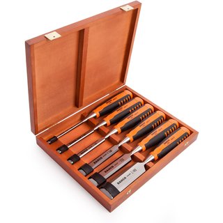 Bahco 424P-S6 Bevel Edge Chisel Set in Wooden Box, 6 Piece 424P-S6-EUR