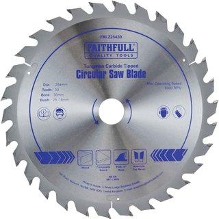 Faithfull TCT Circular Saw Blade 250 x 30mm x 24T POS FAIZ25024