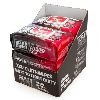 Ultragrime Pro 5920 Power Scrub XXL+ Clothwipes (80 Pack x 6 in CDU) POWERSCRUB5920-6