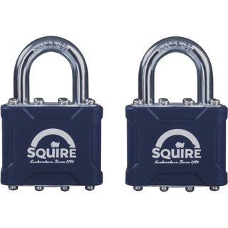 Squire 35T Stronglock Card (2) Padlocks 38mm Open Shackle Keyed 35T