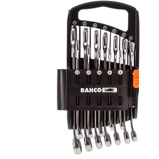 Bahco Chrome Polished Combination Spanner Set, 12 Piece 111M/SH12