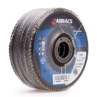 Abracs ABFZ115B080 Pro Zirconium Flap Disc 80 Grit x 115mm (Pack of 5) ABFZ115B080