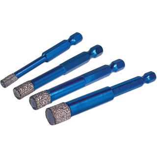 MEXCO XCEL Grade Wax Filled (Hex Fit) Tile Drill Bit Set, 4 Piece A10VBDPACK