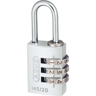 ABUS Mechanical 145/20 20mm Aluminium Combination Padlock Silver 46574 10046574-01