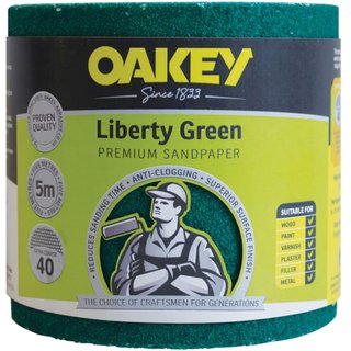 Oakey Liberty Green Sanding Roll 115mm x 5m Extra Coarse 40G 66261116693