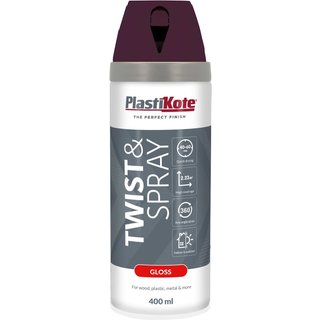PlastiKote Twist & Spray Gloss Purple Violet 400ml 021123
