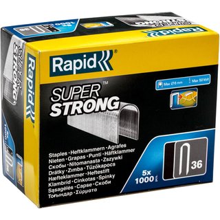 Rapid 36/14 14mm DP x 5m Galvanised Staples (Box 1000 x 5) 11886910