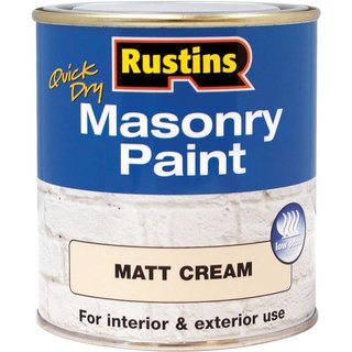 Rustins Masonry Paint Cream 500ml MASPC500