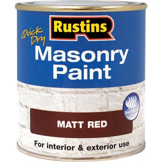 Rustins Quick Dry Masonry Paint Matt Red 250ml MASPR250