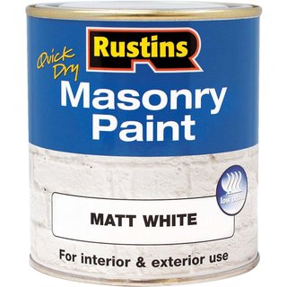 Rustins Masonry Paint White 250ml MASPW250